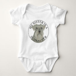 Grey Silver Schnauzer Dog Big Sister Romper