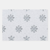 Grey Silver Snowflake Trees Christmas Inpakpapier Vel (Voorkant 3)