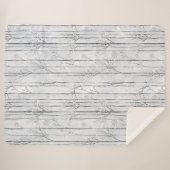 Grey Silver Snowflake Trees   Sherpa Deken (Voorkant (horizontaal))