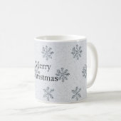 Grey Silver Snowflakes Christmas Koffiemok (Voorkant rechts)