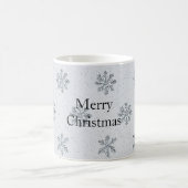 Grey Silver Snowflakes Christmas Koffiemok (Center)
