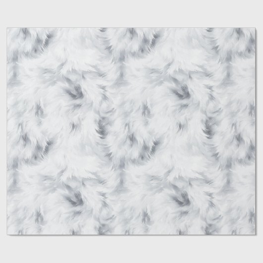 Grey Silver White Birthday Cadeaupapier (Vlak)