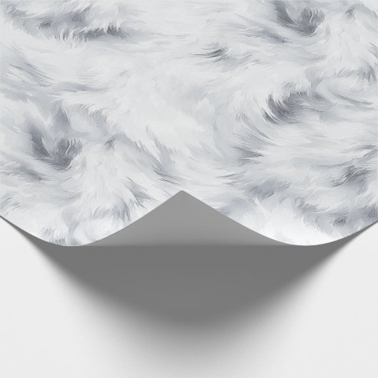 Grey Silver White Birthday Cadeaupapier (Hoek)