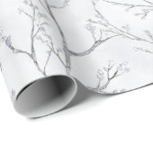 Grey Silver Winter Trees Christmas Cadeaupapier (Rol Hoek)