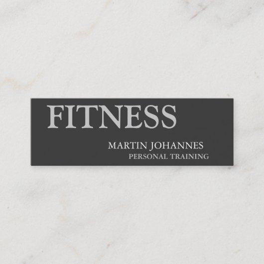 Grey Skinny Slim Personal Trainer Visitekaartje (Voorkant)