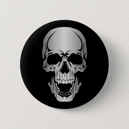 Grey Skull-Button Ronde Button 5,7 Cm (Voorkant)