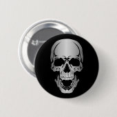 Grey Skull-Button Ronde Button 5,7 Cm (Voorkant /achterkant)