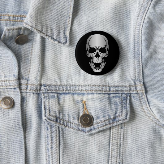Grey Skull-Button Ronde Button 5,7 Cm (In situ)