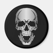 Grey Skull Circle-magneet Magneet (Voorkant)