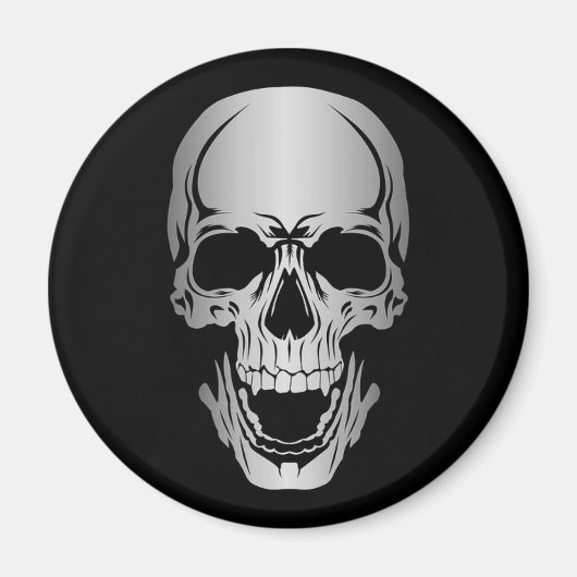 Grey Skull Circle-magneet Magneet (Voorkant)