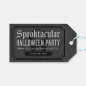 Grey Skull Spooktacular Halloween Party Cadeaulabel (Voorkant (Horizontaal))