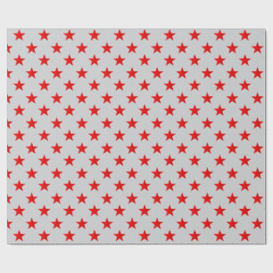 Grey Sky Heldere Rode Sterren Cadeaupapier