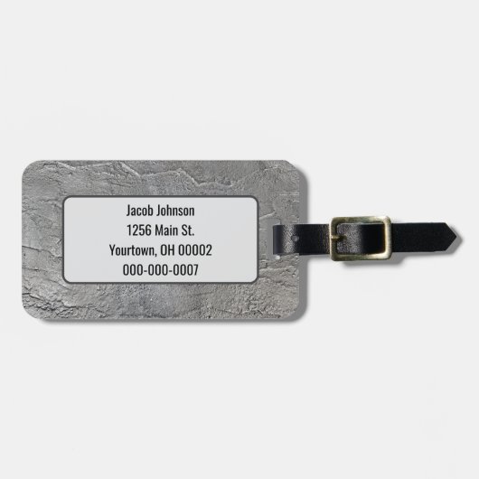 Grey Slate Rock Texture Bagagelabel (Voorkant horizontaal)