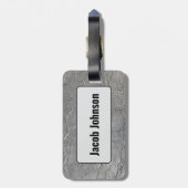 Grey Slate Rock Texture Bagagelabel (Achterkant verticaal)