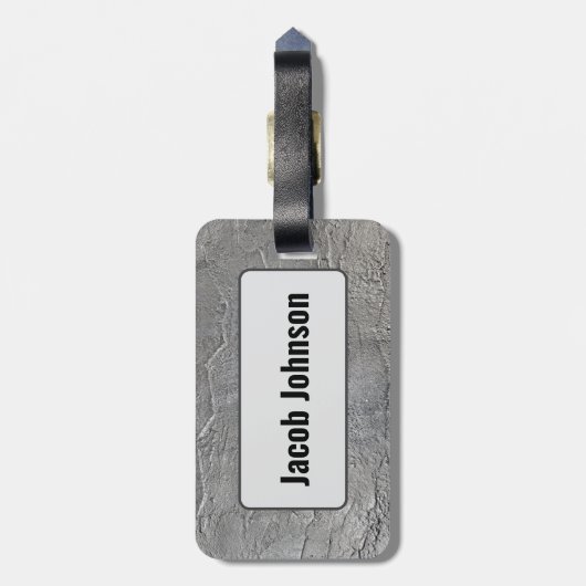 Grey Slate Rock Texture Bagagelabel (Achterkant verticaal)