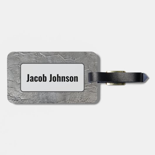 Grey Slate Rock Texture Bagagelabel (Achterkant horizontaal)