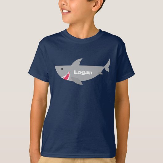 Grey Smiling Shark T-shirt (Voorkant)