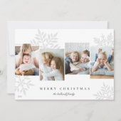 Grey | Snowdrop 4 Foto-collage Feestdagenkaart (Voorkant)