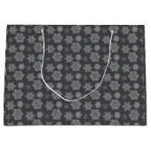 Grey Snowflake Christmas Design Gift Bag Groot Cadeauzakje (Voorkant)