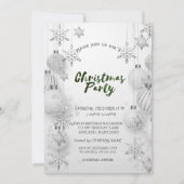 Grey Snowflakes, Kogels kerstfeest Kaart (Voorkant)