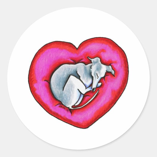 Grey Snuggle Bug Ronde Sticker (Voorkant)