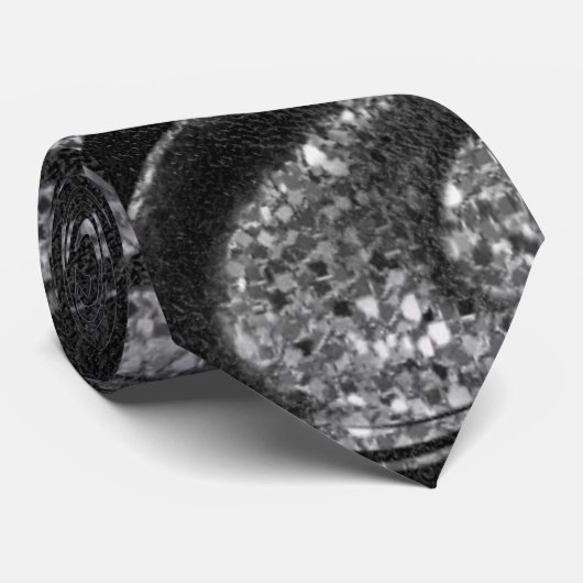 Grey Sparkle Glitter Stropdas (Opgerold)