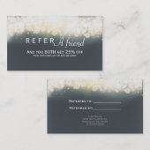 Grey Sparkle Light Blast Glam Reference Client Kaa Aanbevelingskaartje (Voorkant / Achterkant)