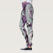 Grey Splash Tattoo Dragon op Paarse Leggings (Links)