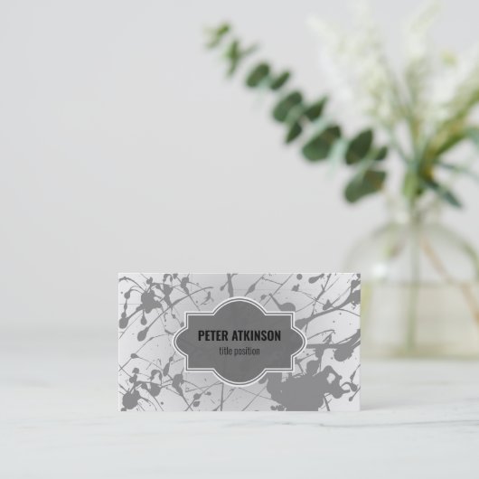 Grey Splash Visitekaartje (Staand voorkant)