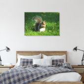Grey Squirrel, Bute Park, Cardiff Canvas Afdruk (Insitu (Slaapkamer))