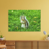 Grey Squirrel, Bute Park, Cardiff Canvas Afdruk (Insitu (Woonkamer))