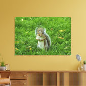 Grey Squirrel, Bute Park, Cardiff Canvas Afdruk (Insitu (Woonkamer))