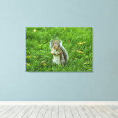 Grey Squirrel, Bute Park, Cardiff Canvas Afdruk (Insitu (Houten vloer))