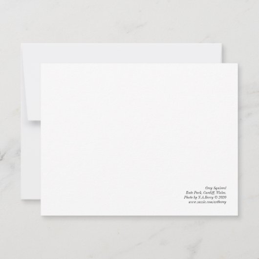 Grey Squirrel Bute Park, Cardiff, Wales. Kaart (Achterkant)