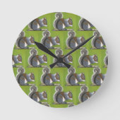 Grey Squirrel Clock  Ronde Klok (Voorkant)