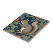 Grey Squirrel William Morris stijl Links Gezicht Tegeltje (Zijkant)