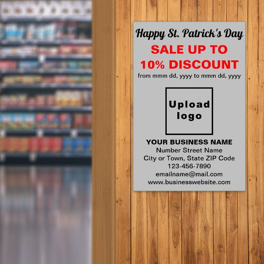 Grey St. Patrick's Day Business Sale Poster