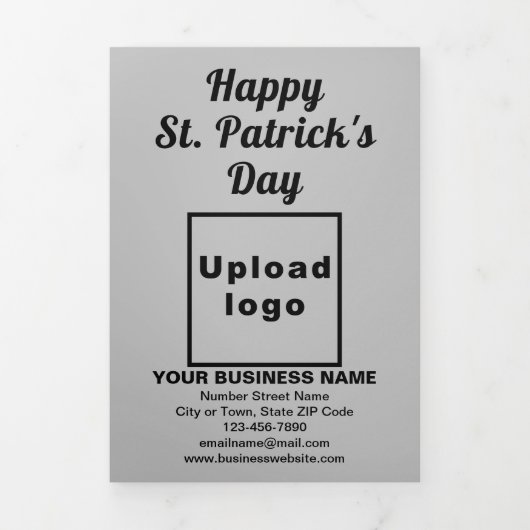 Grey St. Patrick's Day Business Trifold Kaart (Cover)
