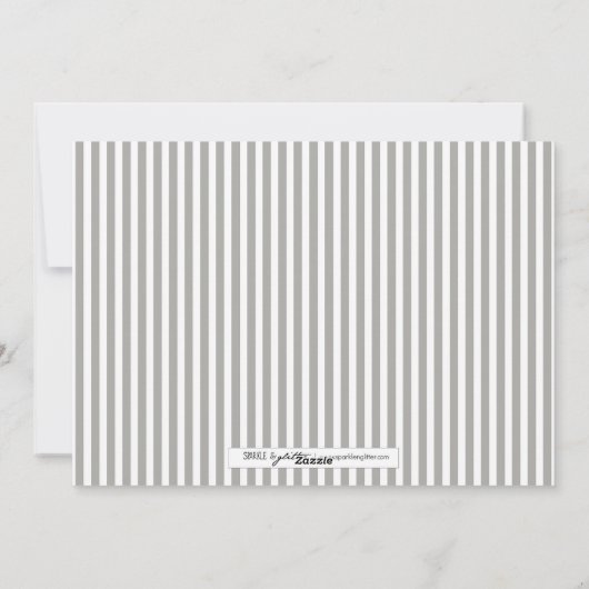 Grey Striped Pattern Happy Nieuwjaarsfotokaart Feestdagenkaart (Achterkant)