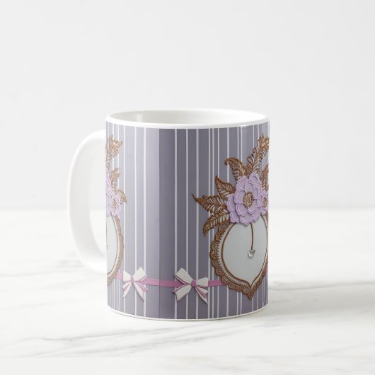 Grey stripes AI art Koffiemok (Voorkant links)