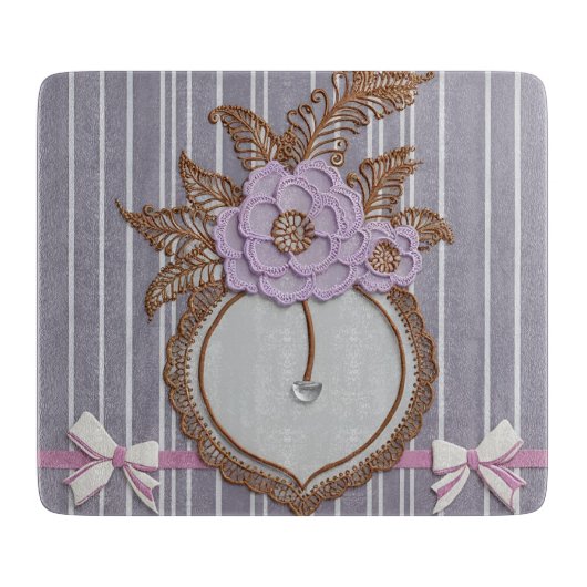 Grey stripes AI art  Snijplank (Voorkant)