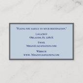 Grey Stripes Commerciële Vliegtuigkapitein Piloot Visitekaartje (Achterkant)