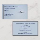 Grey Stripes Commerciële Vliegtuigkapitein Piloot Visitekaartje (Voorkant / Achterkant)