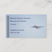 Grey Stripes Commerciële Vliegtuigkapitein Piloot Visitekaartje (Voorkant)