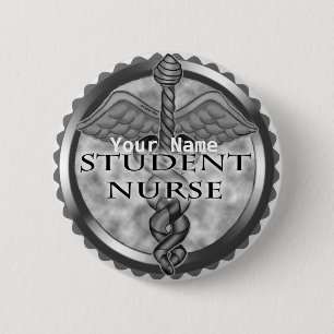 Grey Student Verpleegkundige pin Ronde Button 5,7 Cm