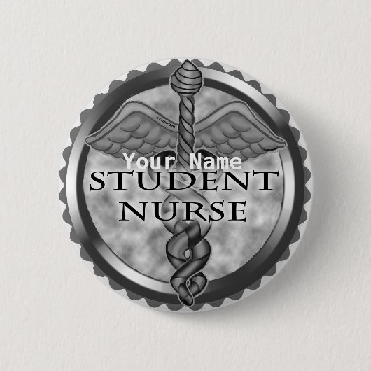 Grey Student Verpleegkundige pin Ronde Button 5,7 Cm (Voorkant)