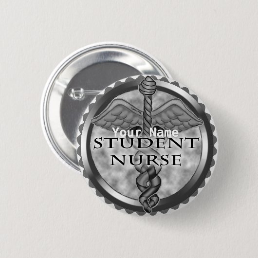 Grey Student Verpleegkundige pin Ronde Button 5,7 Cm (Voorkant /achterkant)