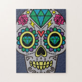 Grey Sugar Skull Art, Dag van de Doden Legpuzzel (Verticaal)