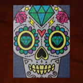 Grey Sugar Skull Art, Dag van de Doden Legpuzzel