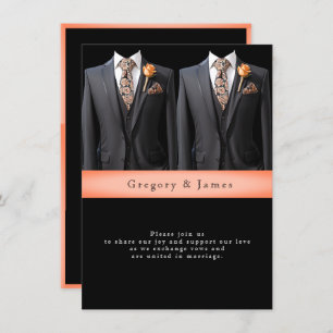 Grey Suits Perzik Rozen & Bloemen Stropdas Kaart